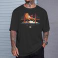 San Francisco Big Cat Reading Book Golden Gate Bridge T-Shirt Gifts for Him