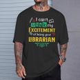 School Librarian Assistant Mask Book Reading Library T-Shirt Gifts for Him