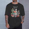 Skeleton Read In Peace Books And Plants Lover Bookworm T-Shirt Gifts for Him