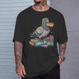 Smart Pigeon Sitting On Book Stack T-Shirt Gifts for Him Smart Pigeon Sitting On Book Stack T-Shirt Gifts for Him