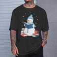 Snowman Reading Book Lover Librarian Reading T-Shirt Gifts for Him Snowman Reading Book Lover Librarian Reading T-Shirt Gifts for Him