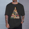 Snowy Book Tree Christmas For Readers And Librarians T-Shirt Gifts for Him