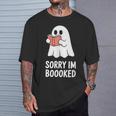 Sorry Im Boooked Reading Ghost Book Meme T-Shirt Gifts for Him