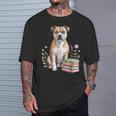 Staffordshire Bull Terrier Books Flowers Book Reading T-Shirt Gifts for Him