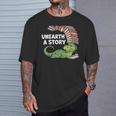 Summer Reading 2026 Unearth a Story Theme Dinosaur Book Nerd T-Shirt Gifts for Him Summer Reading 2026 Unearth a Story Theme Dinosaur Book Nerd T-Shirt Gifts for Him