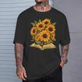 Sunflowers Flowers Book Floral T-Shirt Gifts for Him
