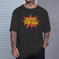 Super Grandfather Comic Book Hero Tshirt Super Papaw T-Shirt Gifts for Him