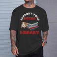Support Your Local Library Guinea Pig Book Reader T-Shirt Gifts for Him