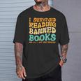 I Survived Reading Banned Books Read Librarian Men Women T-Shirt Gifts for Him
