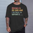 Teaching Fun Literacy Is My Jam Librarian Book Lover Teacher T-Shirt Gifts for Him