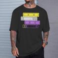 Threadless Grey Sky Chai Nonbinary Pride Book Stack Graphic T-Shirt Gifts for Him
