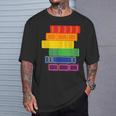Threadless Grey Sky Chai Rainbow Book Pride Stack Graphic T-Shirt Gifts for Him