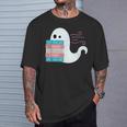Threadless Grey Sky Chai Trans Book Pride Ghost Graphic T-Shirt Gifts for Him