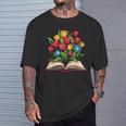 Tulips Flowers Book Floral T-Shirt Gifts for Him Tulips Flowers Book Floral T-Shirt Gifts for Him