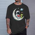 UFO Alien Astronaut Reading Book In Space T-Shirt Gifts for Him