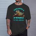 Unearth A Story At The Library Dinosaur Reading T-Shirt Gifts for Him
