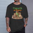 Unearth a Story Summer 2026 Dinosaur Reading Books Dino T-Shirt Gifts for Him