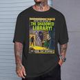 Vintage Horror Comic Book Cover Shadowed Library Zombie T-Shirt Gifts for Him