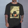 Vintage Japanese Cat Book Lovers Librarian Cat Dad Teacher T-Shirt Gifts for Him Vintage Japanese Cat Book Lovers Librarian Cat Dad Teacher T-Shirt Gifts for Him