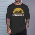Vintage Reading Book Librarian Retro Sunset T-Shirt Gifts for Him
