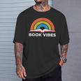 Vintage Retro Book Vibes Rainbow For Reading Lovers T-Shirt Gifts for Him Vintage Retro Book Vibes Rainbow For Reading Lovers T-Shirt Gifts for Him