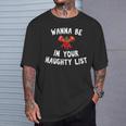 Wanna Be In Your Naughty Books Funny Christmas T-Shirt Gifts for Him