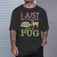 Want To Read Books Pet My Pug Dog Lover Pug Owner T-Shirt Gifts for Him