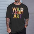 Wild About Art Books Animal Safari Children's Art Teacher T-Shirt Gifts for Him