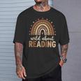 Wild About Reading Cute Rainbow Book Lover Teacher T-Shirt Gifts for Him