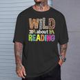 Wild About Reading Library Day Reading Books & Bookworm T-Shirt Gifts for Him