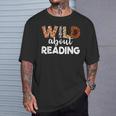 Wild About Reading Teacher Reading Books Back To School T-Shirt Gifts for Him