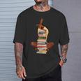 Woman And Books Stack Afro Girl Book Lover T-Shirt Gifts for Him