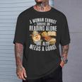 A Woman Cannot Survive On Reading Alone Corgi Book T-Shirt Gifts for Him