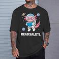 Women's Axolotl Books Readsalotl Reading Bookworm Boys Girls Kids T-Shirt Gifts for Him