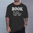 Women's Book Worm Visual Pun Vintage Reading Lover T-Shirt Gifts for Him