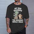 Women's Cute Fantasy Book Reader Apparel Dog Dragon Bookish Magic T-Shirt Gifts for Him