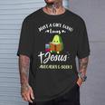 Women's Just A Girl Who Loves Jesus And Avocados And Books T-Shirt Gifts for Him