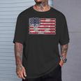 Women's Patriotic Book Flag Reading American Flag Books Teacher T-Shirt Gifts for Him