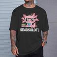 Women's Readsolotl Axolotl Book Lover Reading Women Girls Kids T-Shirt Gifts for Him