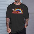 Women's Retro Rainbow Take A Look It's In A Book Reading Bookworm T-Shirt Gifts for Him