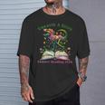 Women's Unearth A Story Summer Reading 2026 Dinosaur Book Floral T-Shirt Gifts for Him