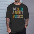 Women's Wild About Books Reading Animal Book Lover Teacher T-Shirt Gifts for Him