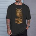 Women's Wise Owl Monocle Books Scholar Academic Art T-Shirt Gifts for Him Women's Wise Owl Monocle Books Scholar Academic Art T-Shirt Gifts for Him