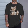 Yorkie Dog Moms Iced Coffee And Books Yorkshire Terrier T-Shirt Gifts for Him