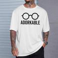 Adorkable Cute Nerd Glasses For Bookworm Book Reader T-Shirt Gifts for Him