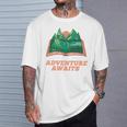 Adventure Awaits a Idea For Book Lovers T-Shirt Gifts for Him