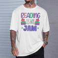 Back To School Book Reader Reading Is My Jam Bookworm Raglan Baseball Tee T-Shirt Gifts for Him