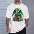 Book Dragon Reading Books T-Shirt Gifts for Him