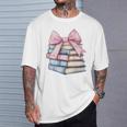 Book Lover Coquette Bow Pink Dainty Ribbon Cute Bookworm T-Shirt Gifts for Him Book Lover Coquette Bow Pink Dainty Ribbon Cute Bookworm T-Shirt Gifts for Him