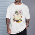 Book Lovers Wildflowers Books Reading Cute Floral Readers T-Shirt Gifts for Him